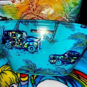Tropical Blue Car Print Handbag